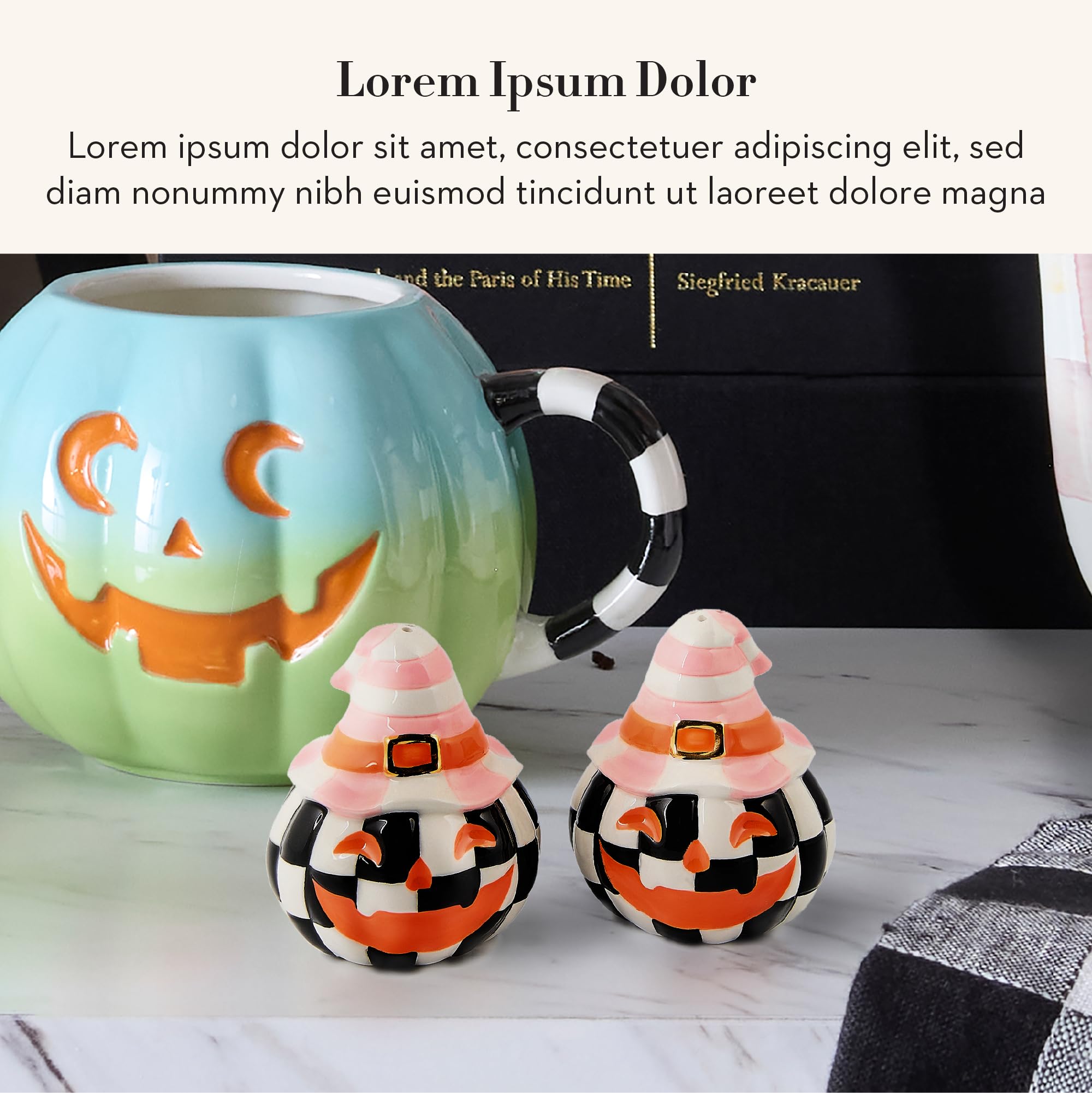 Amazon.com: MACKENZIE-CHILDS Salt and Pepper Shaker Set, Ceramic